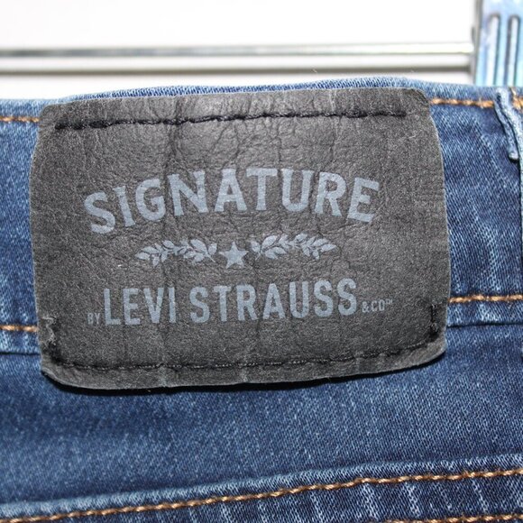 Signature Levi Strauss Slim Straight Jeans 14 Reg Blue Denim | Classic Stretch - Picture 6 of 9